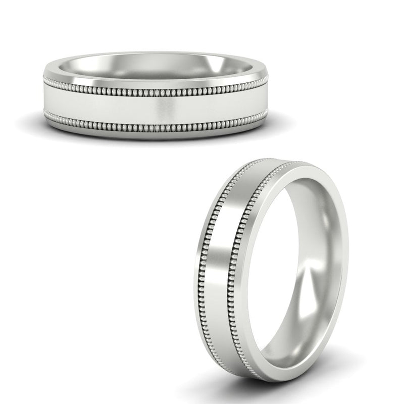 5 mm Mens Band Double Milgrain