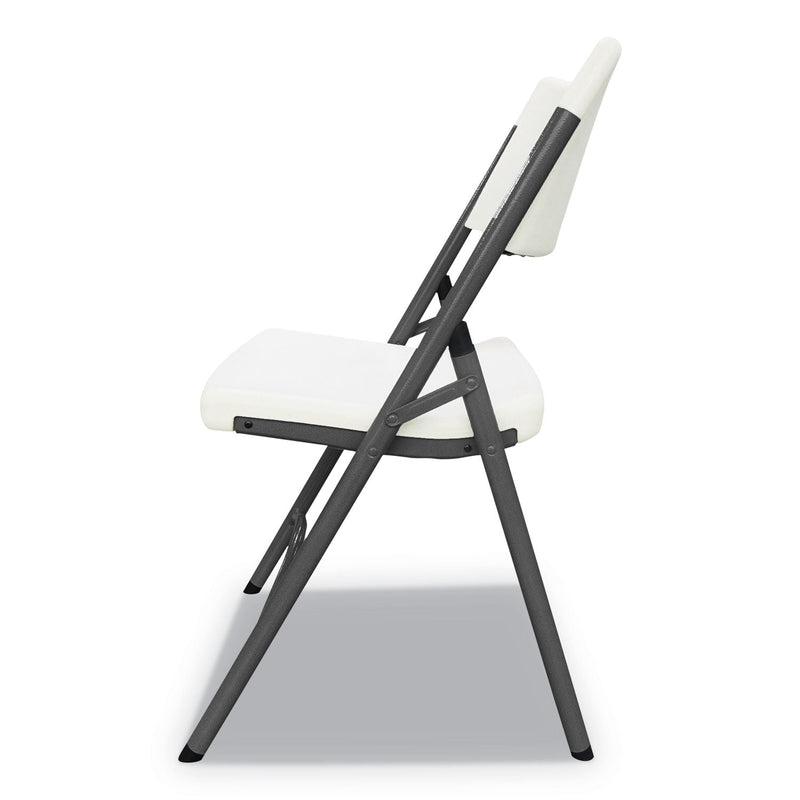 Alera Premium Molded Resin Folding Chair, Supports Up to 250 lb, White Seat/Back, Dark Gray Base