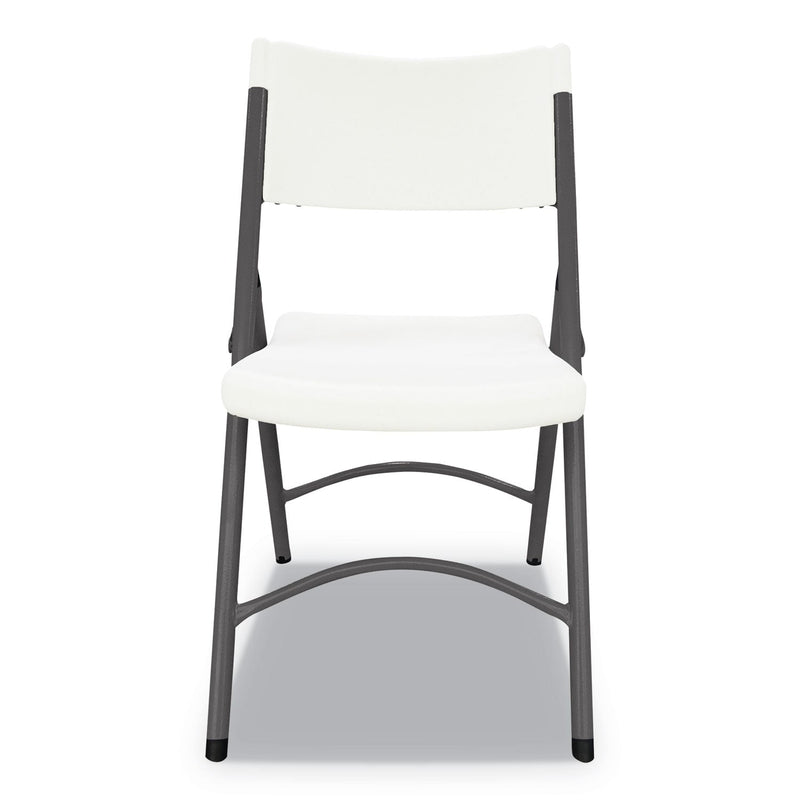 Alera Premium Molded Resin Folding Chair, Supports Up to 250 lb, White Seat/Back, Dark Gray Base
