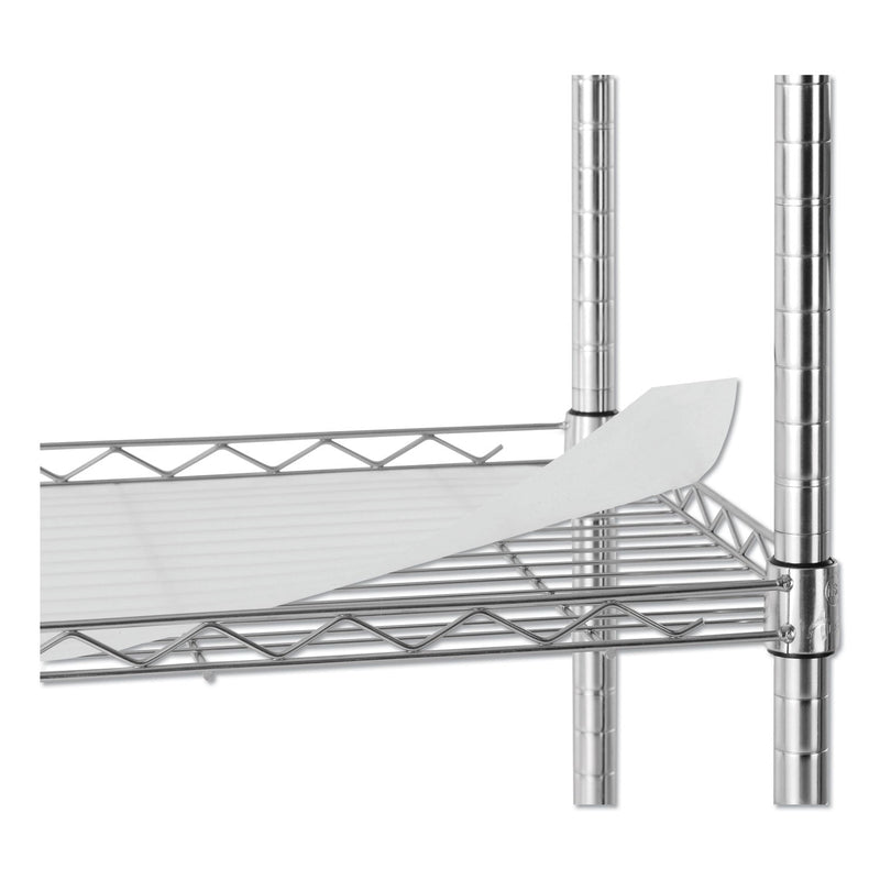 Alera Three-Shelf Wire Cart with Liners, Metal, 3 Shelves, 450 lb Capacity, 24" x 16" x 39", Silver