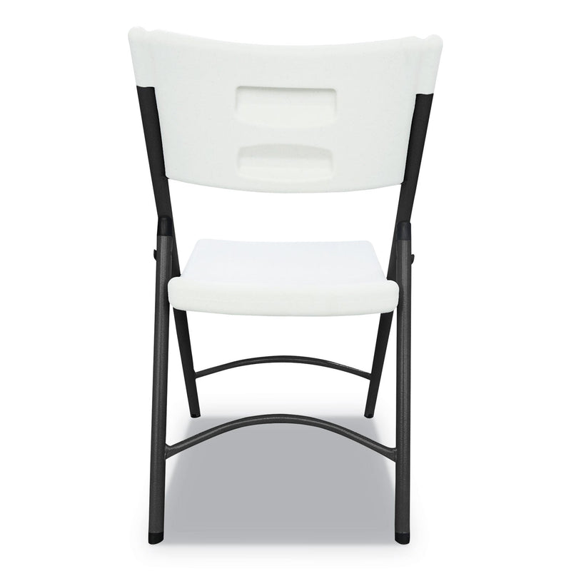 Alera Premium Molded Resin Folding Chair, Supports Up to 250 lb, White Seat/Back, Dark Gray Base