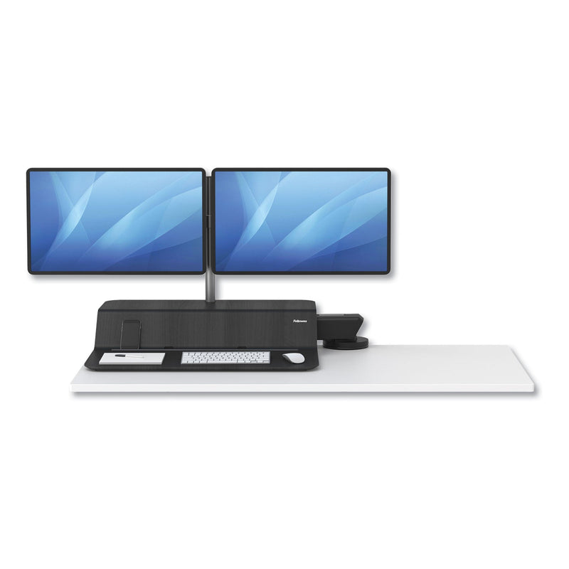 Fellowes Lotus RT Sit-Stand Workstation, 35.5" x 23.75" x 42.2" to 49.2", Black