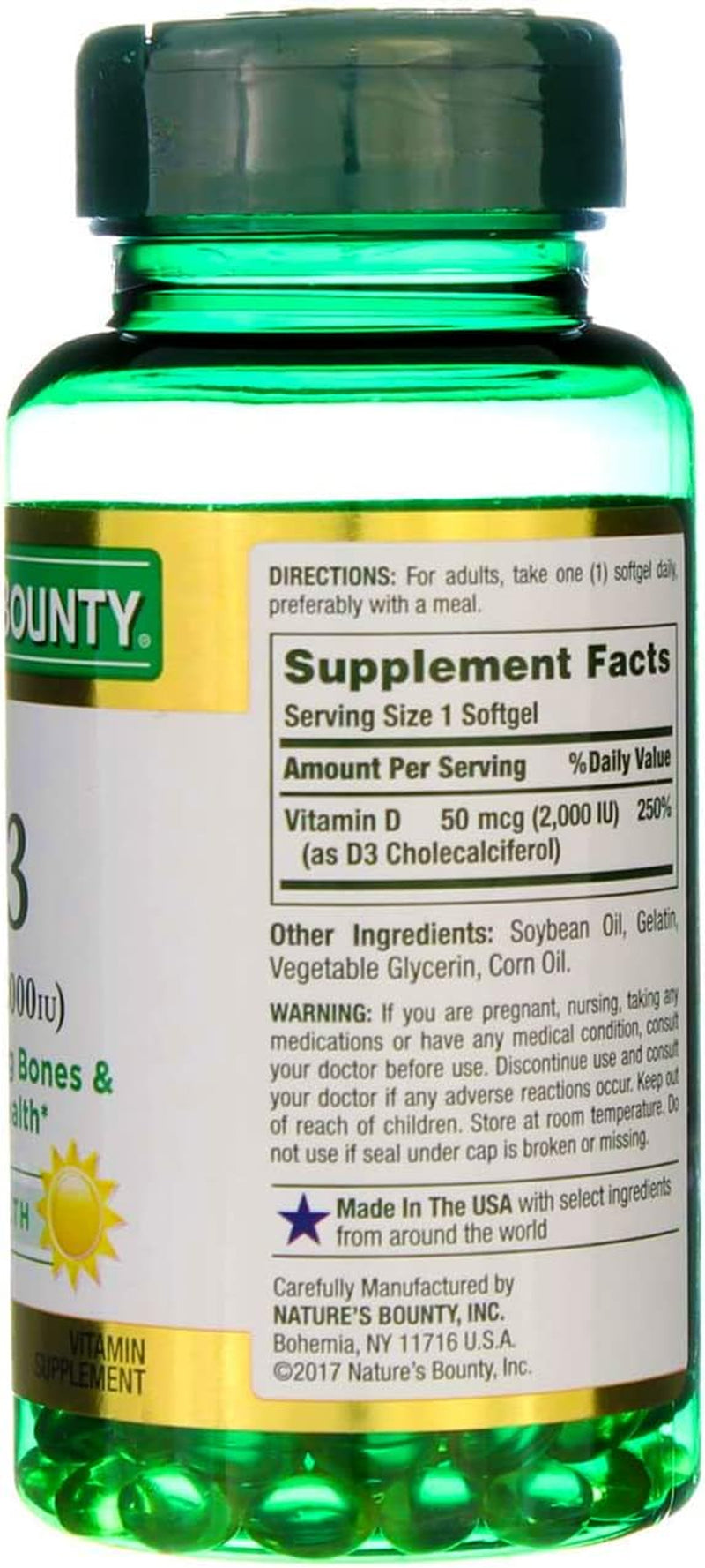 Vitamin D3 2000 IU Softgels 150 Ea (Pack of 4)