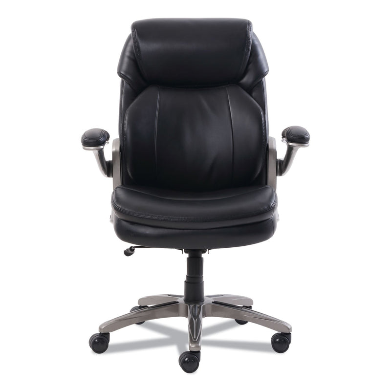 SertaPedic Cosset Mid-Back Executive Chair, Supports Up to 275 lb, 18.5" to 21.5" Seat Height, Black Seat/Back, Slate Base