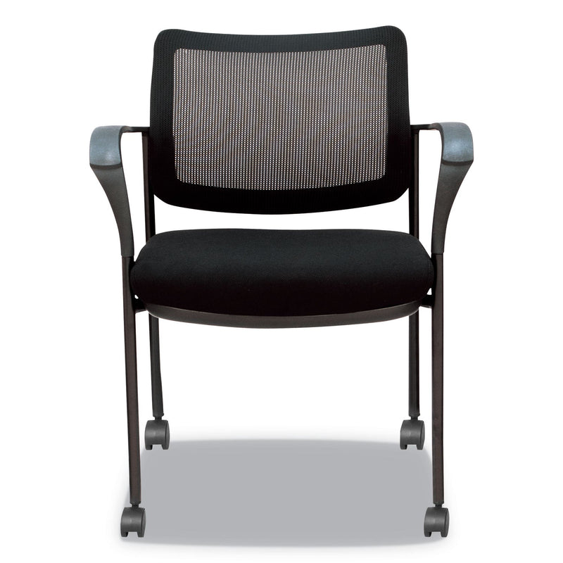 Alera IV Series Guest Chairs, Mesh Back, Fabric Seat, 25.19" x 23.62" x 32.28", Black, 2/Carton