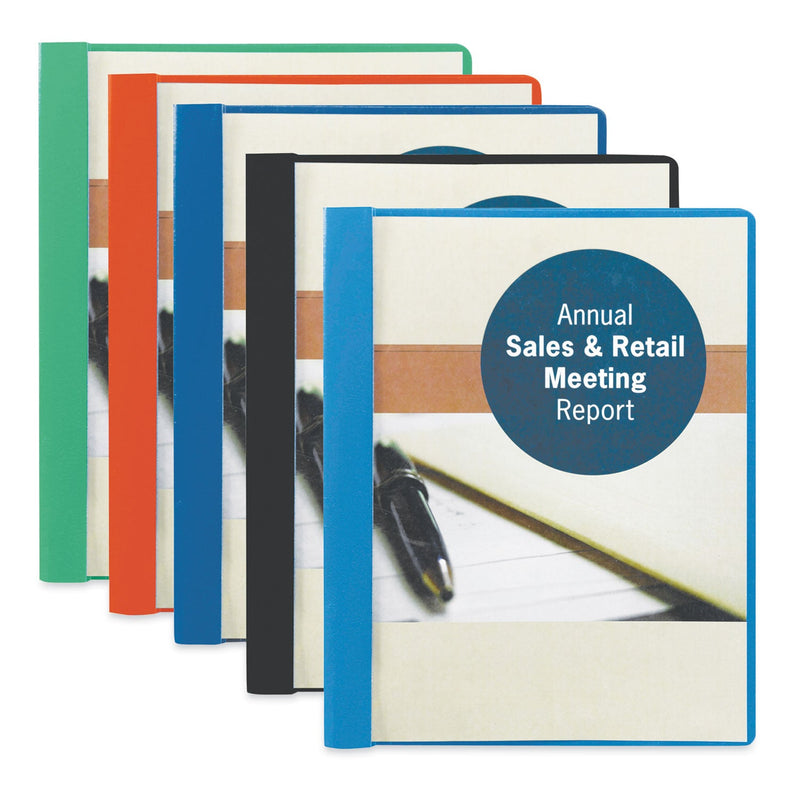 Smead Poly Report Cover, Double-Prong Fastener, 0.5" Capacity, 8.5 x 11, Clear/Black, 25/Box