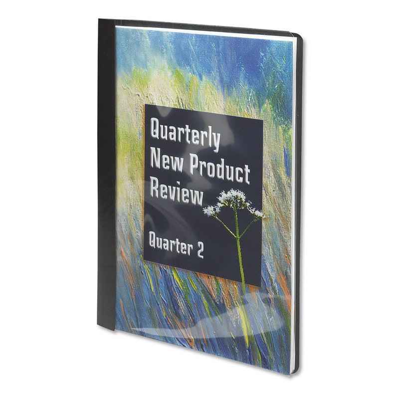 Smead Poly Report Cover, Double-Prong Fastener, 0.5" Capacity, 8.5 x 11, Clear/Black, 25/Box