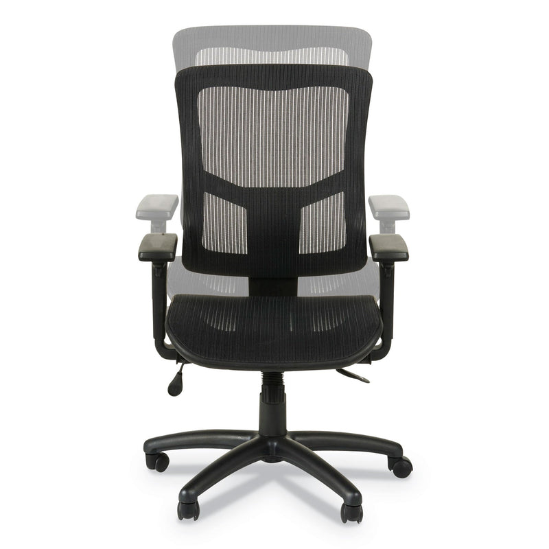 Alera Elusion II Series Suspension Mesh Mid-Back Synchro Seat Slide Chair, Supports 275 lb, 18.11" to 20.35" Seat, Black