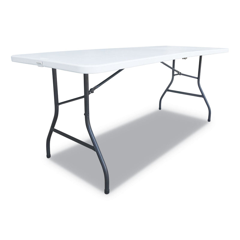 Alera Fold-in-Half Resin Folding Table, Rectangular, 72w x 29.63d x 29.25h, White