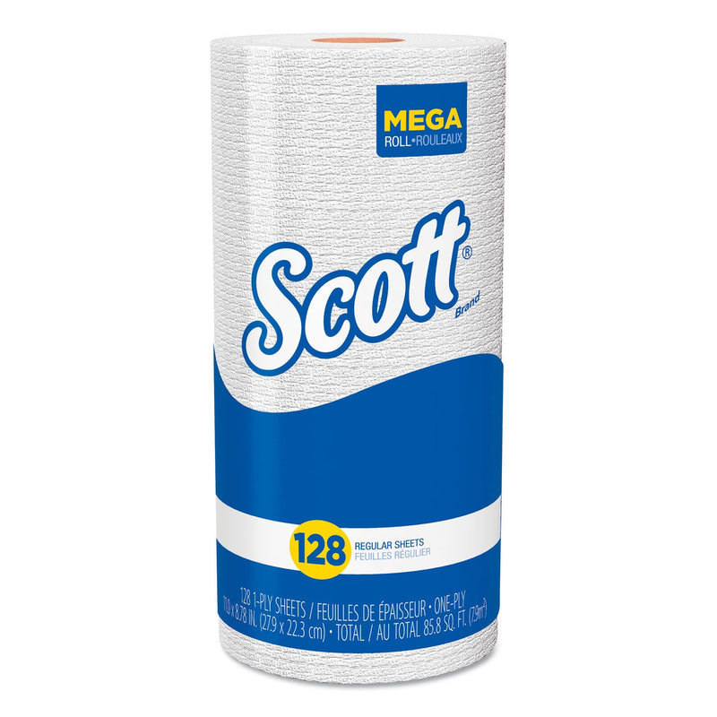 Scott Kitchen Roll Towels, 11 x 8.75, White, 128/Roll, 20 Rolls/Carton