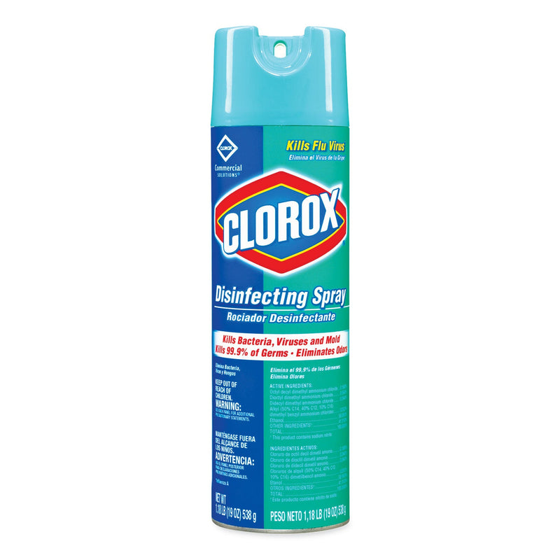 Clorox Disinfecting Spray, Fresh, 19 oz Aerosol Spray, 12/Carton