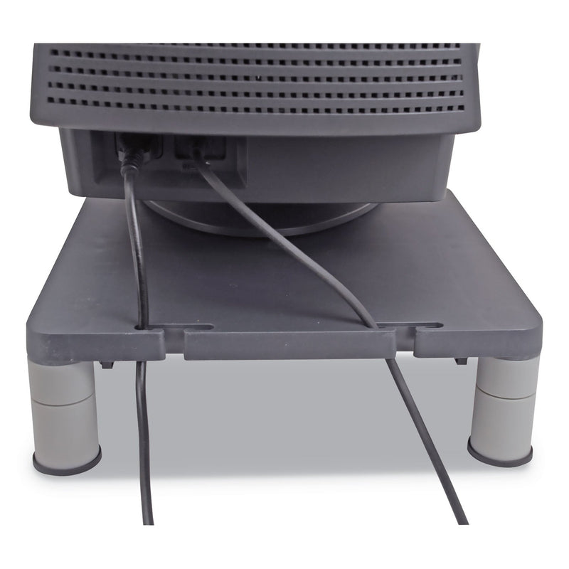 Fellowes Standard Monitor Riser, 13.38" x 13.63" x 2" to 4", Graphite, Supports 60 lbs