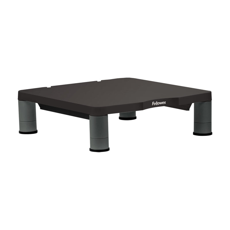 Fellowes Standard Monitor Riser, 13.38" x 13.63" x 2" to 4", Graphite, Supports 60 lbs