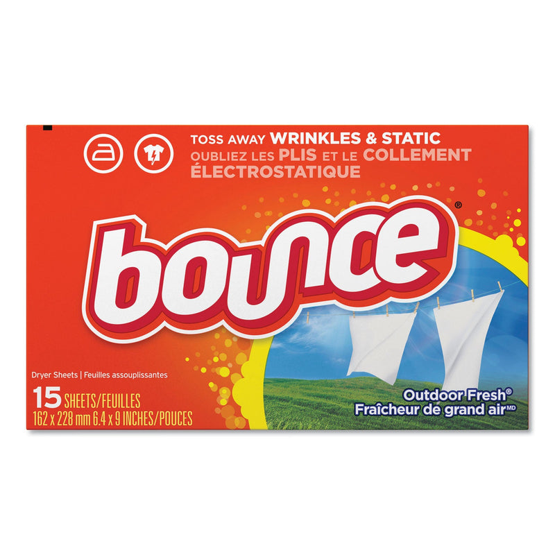 Bounce Fabric Softener Sheets, Outdoor Fresh, 15 Sheets/Box, 15 Box/Carton
