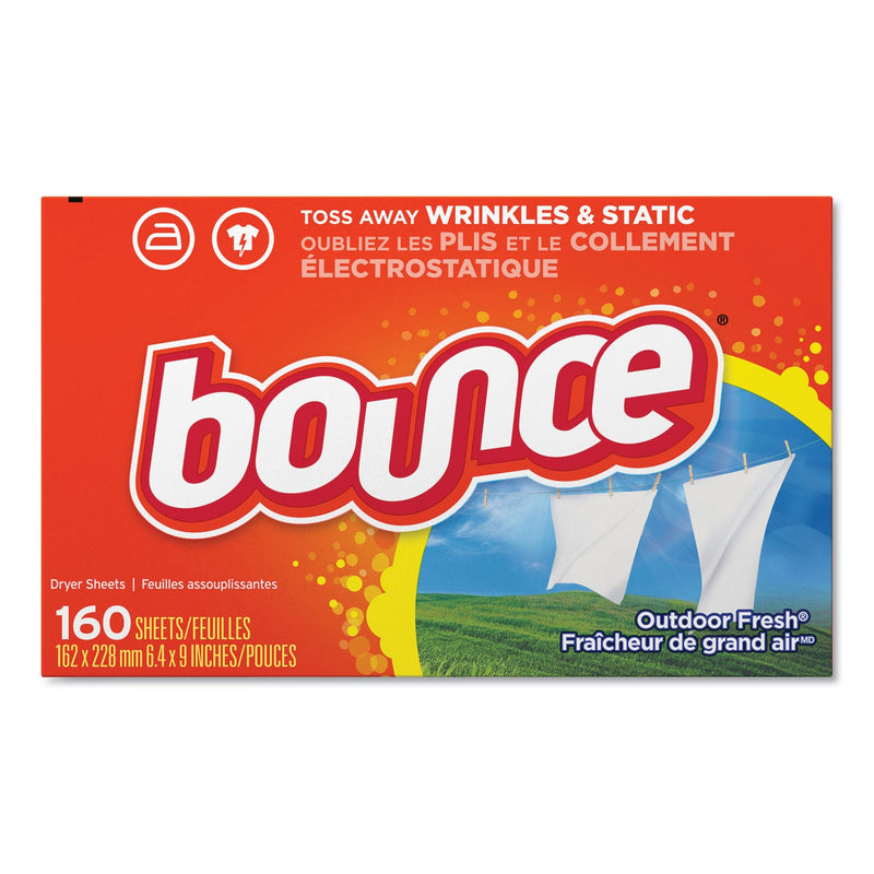 Bounce Fabric Softener Sheets, Outdoor Fresh, 160 Sheets/Box, 6 Boxes/Carton