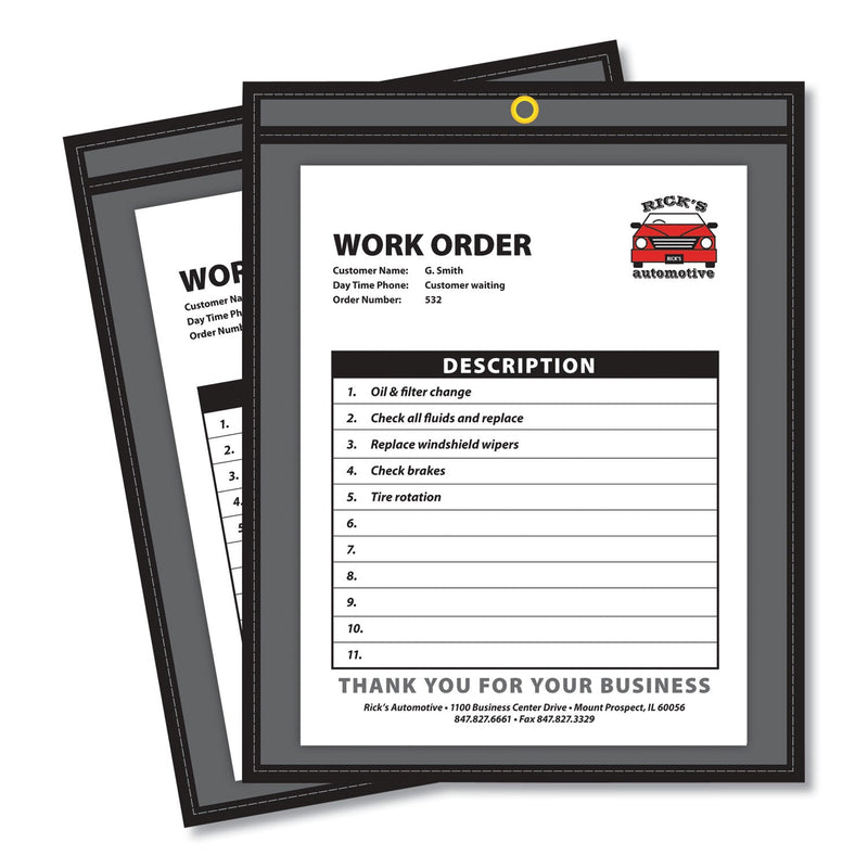 C-Line Shop Ticket Holders, Stitched, One Side Clear, 50 Sheets, 8.5 x 11, 25/Box