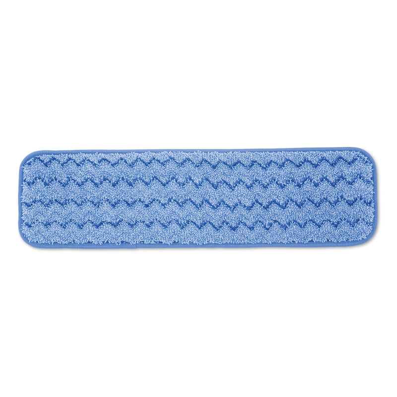 Rubbermaid Microfiber Wet Room Pad, Split Nylon/Polyester Blend, 18", Blue, 12/Carton