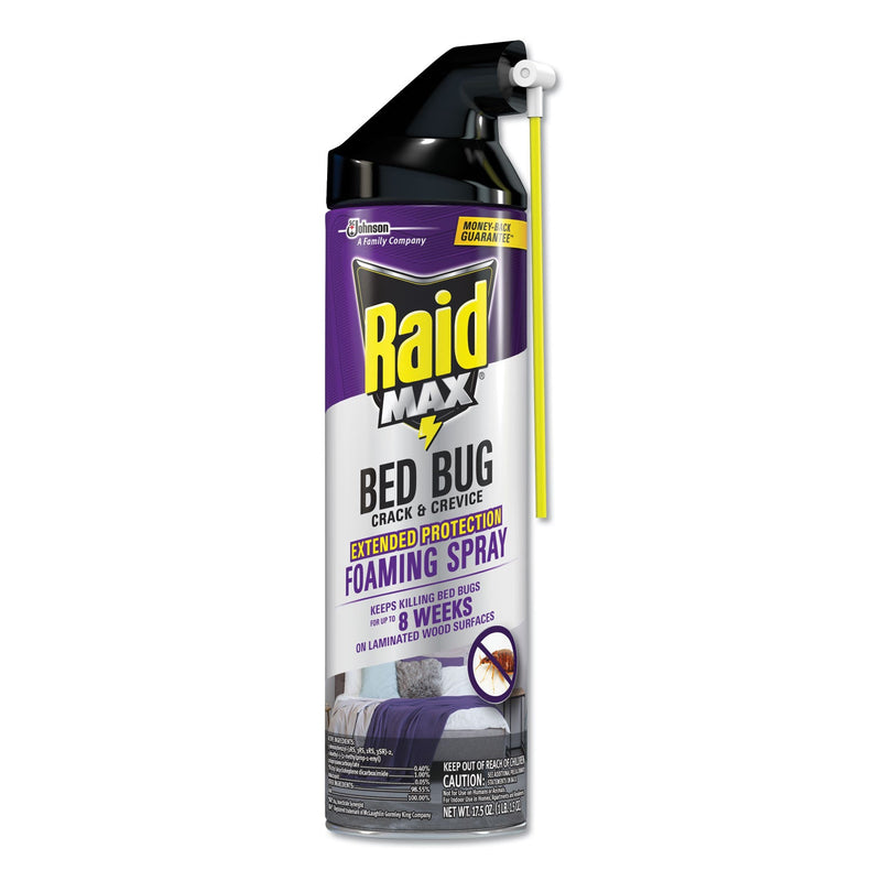 Raid Foaming Crack and Crevice Bed Bug Killer, 17.5 oz Aerosol Spray, 6/Carton