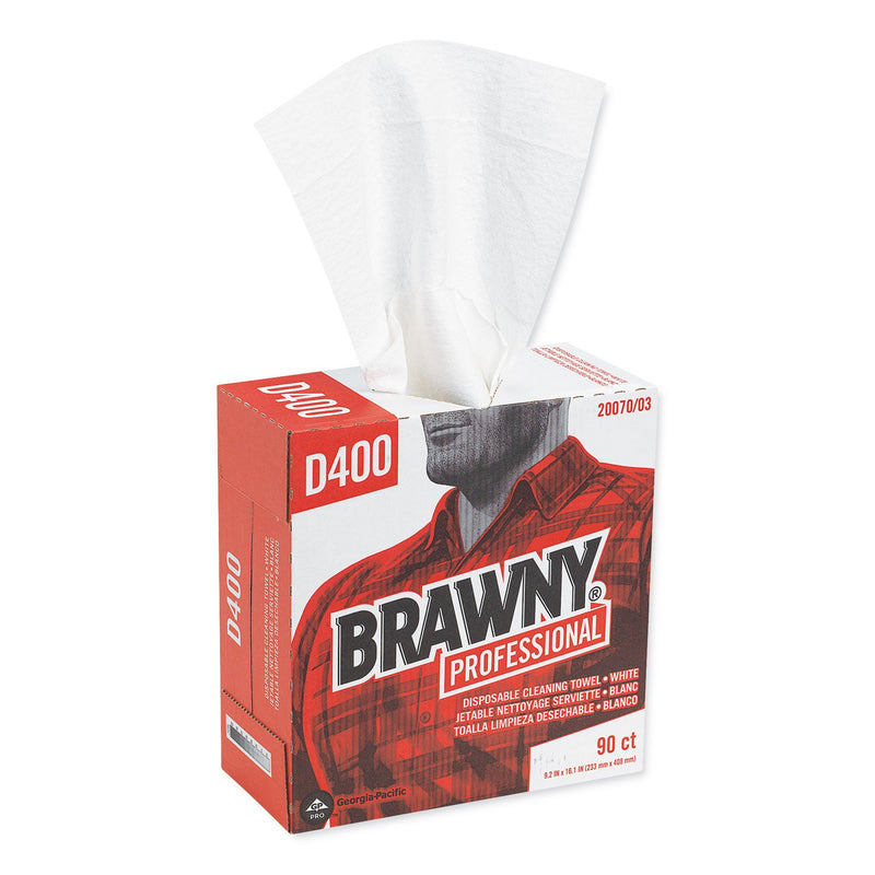 Brawny Medium Duty Premium DRC Wipers, 9.25 x 16.3, White, 90 Wipes/Box, 10 Boxes/Carton