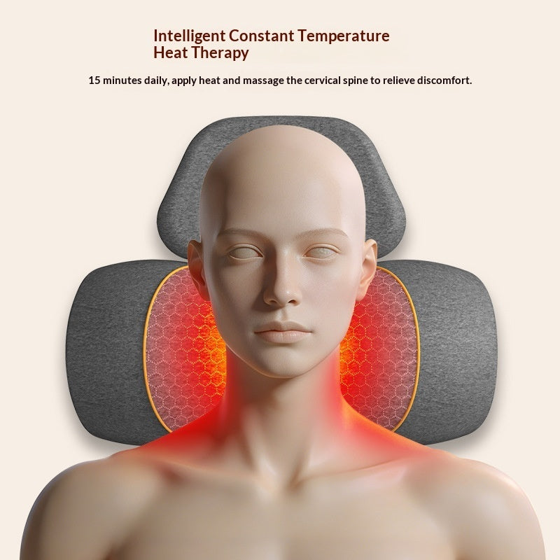 Smart Heated Vibration Massage Pillow – Neck & Waist Support with Heat Therapy & Infrared