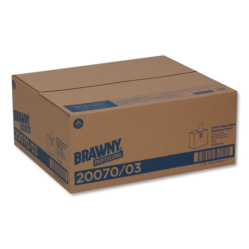 Brawny Medium Duty Premium DRC Wipers, 9.25 x 16.3, White, 90 Wipes/Box, 10 Boxes/Carton