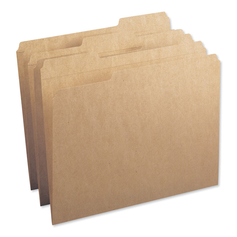 Smead Heavyweight Kraft File Folder, 1/3-Cut Tabs: Assorted, Letter Size, 0.75" Expansion, 17-pt Kraft, Brown, 50/Box