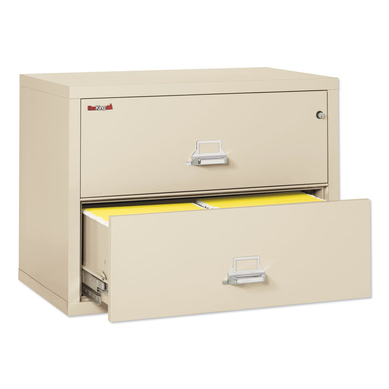 FireKing Insulated Lateral File, 2 Legal/Letter-Size File Drawers, Parchment, 37.5" x 22.13" x 27.75"