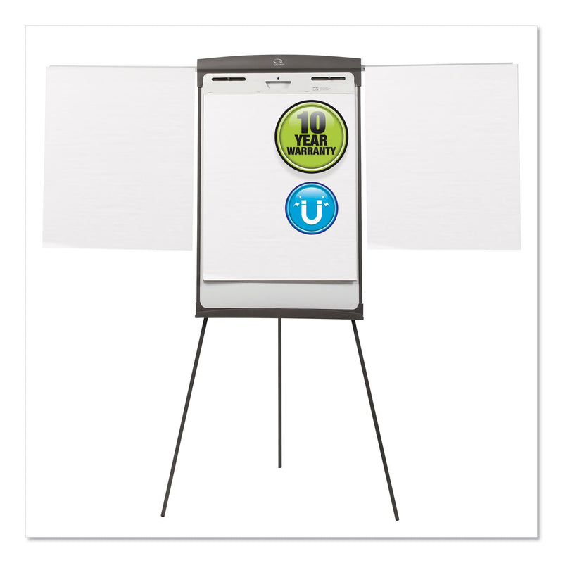 Quartet Magnetic Dry Erase Easel, 27 x 35, White Surface, Graphite Frame