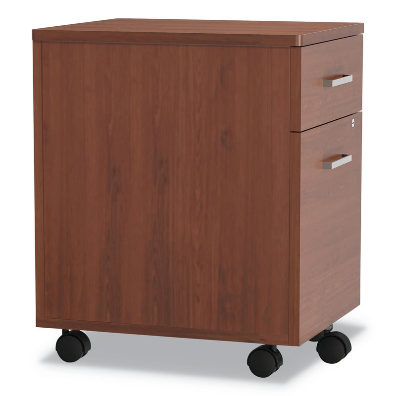 Linea Italia Trento Line Mobile Pedestal File, Left or Right, 2-Drawers: Box/File, Legal/Letter, Cherry, 16.5" x 19.75" x 23.63"