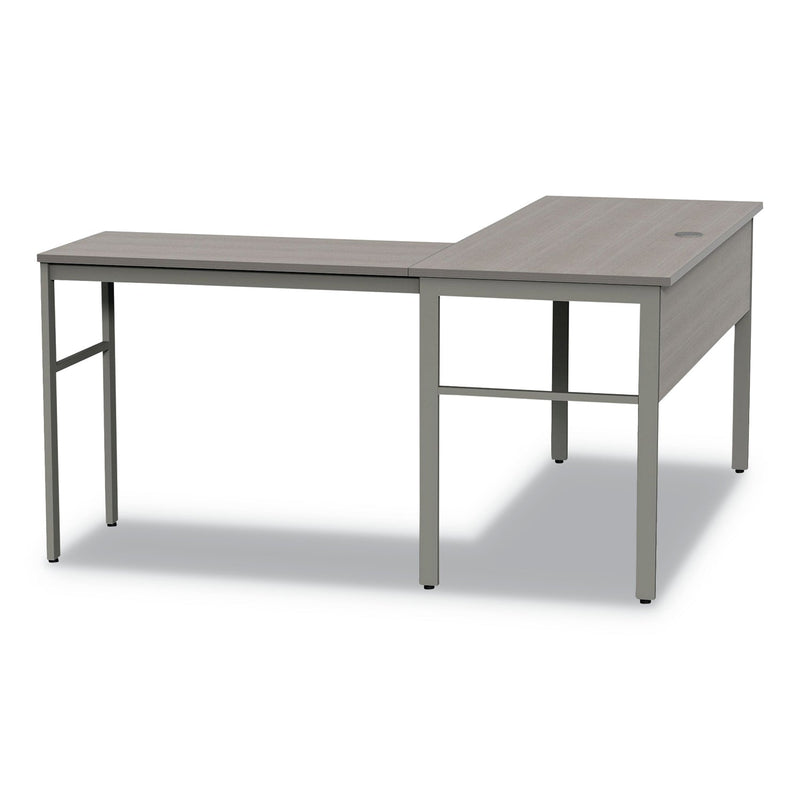 Linea Italia Urban Series L- Shaped Desk, 59" x 59" x 29.5", Ash
