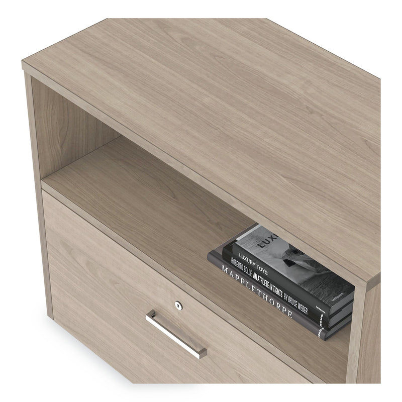 Linea Italia Urban 36" Credenza, Bottom Pedestal, 35.25w x 15.25d x 23.75h, Natural Walnut