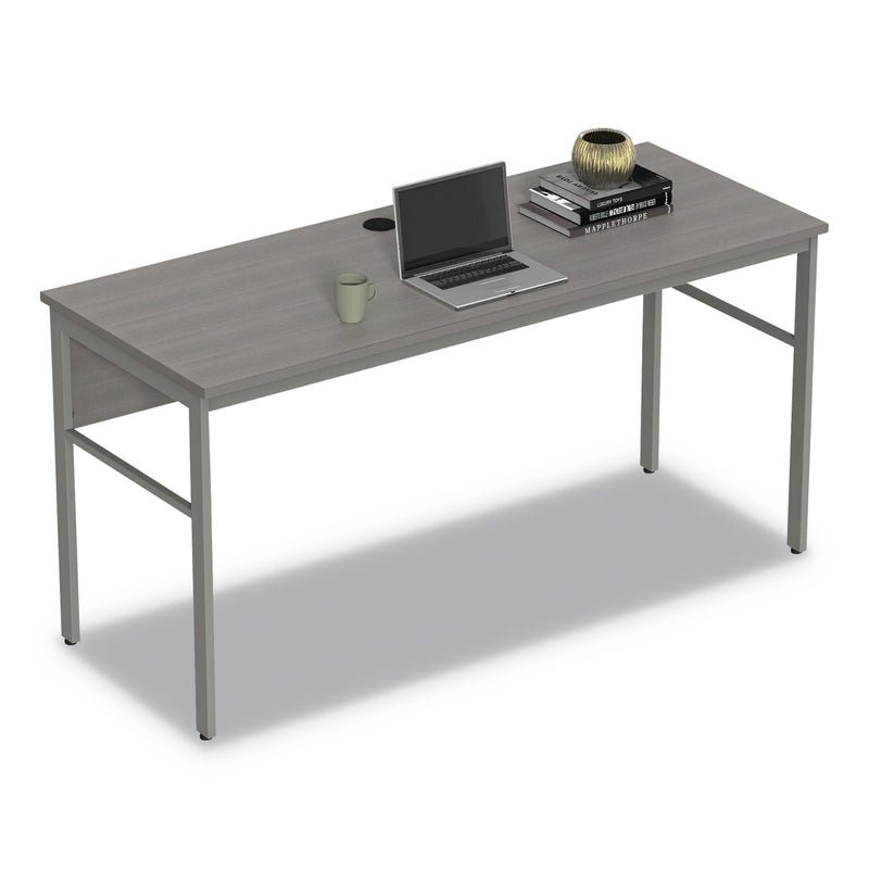 Linea Italia Urban Series Desk Workstation, 59" x 23.75" x 29.5", Ash