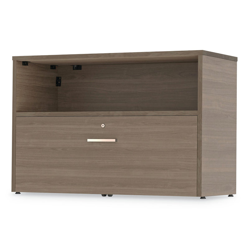 Linea Italia Urban 36" Credenza, Bottom Pedestal, 35.25w x 15.25d x 23.75h, Natural Walnut