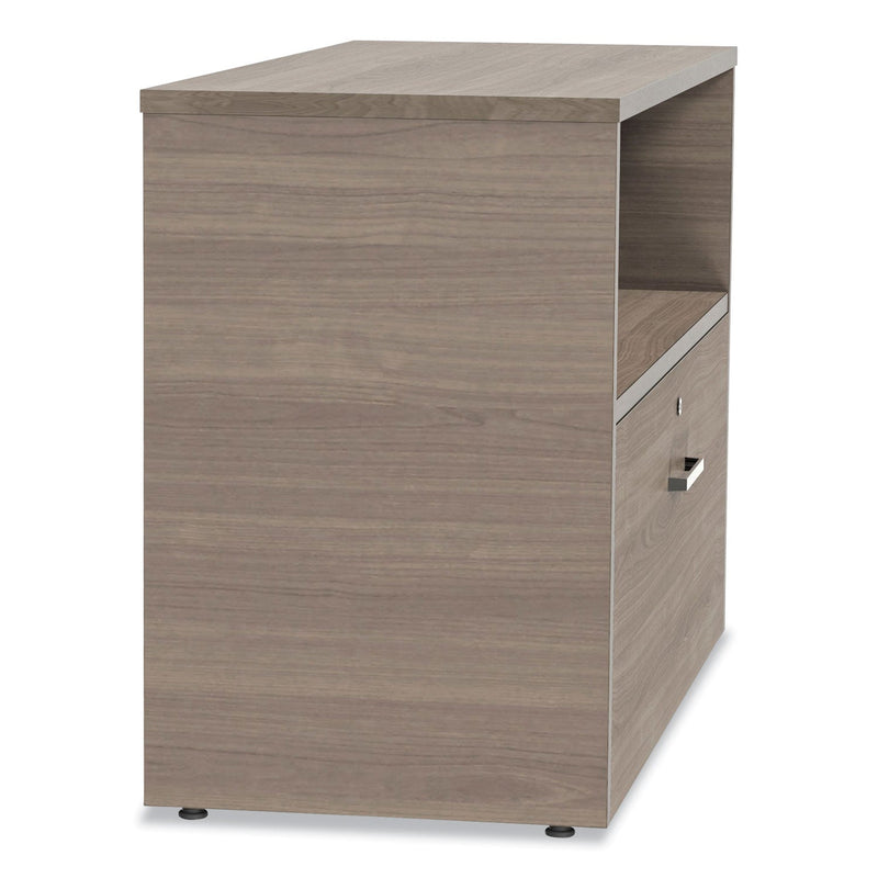 Linea Italia Urban 36" Credenza, Bottom Pedestal, 35.25w x 15.25d x 23.75h, Natural Walnut