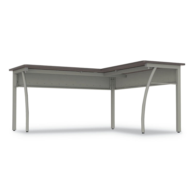 Linea Italia Trento Line L-Shaped Desk, 59.13" x 59.13" x 29.5", Mocha/Gray