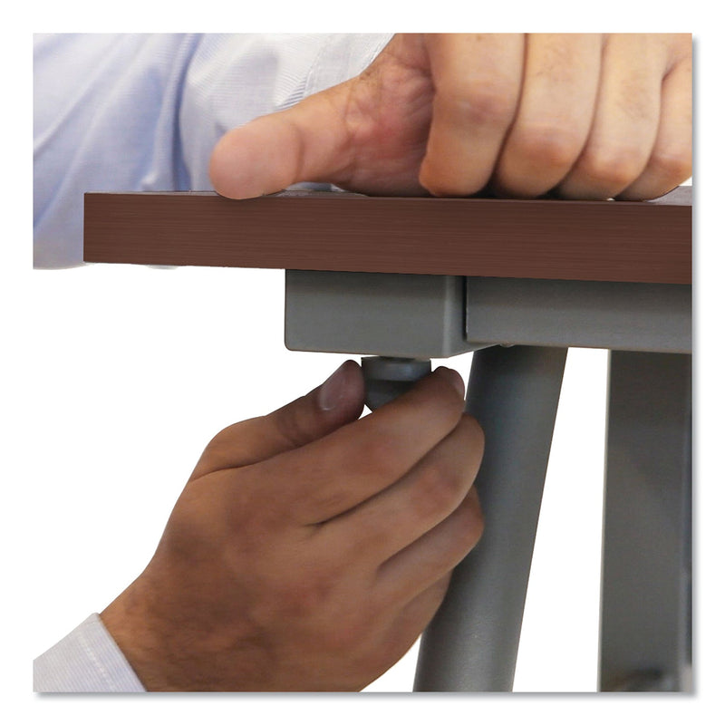 Linea Italia Trento Line L-Shaped Desk, 59.13" x 59.13" x 29.5", Mocha/Gray