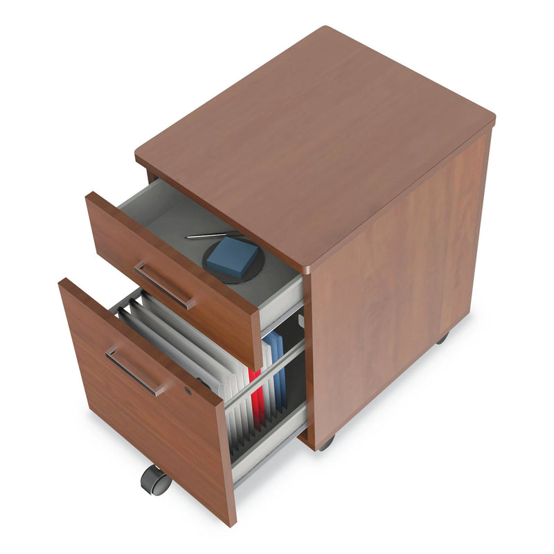 Linea Italia Trento Line Mobile Pedestal File, Left or Right, 2-Drawers: Box/File, Legal/Letter, Cherry, 16.5" x 19.75" x 23.63"