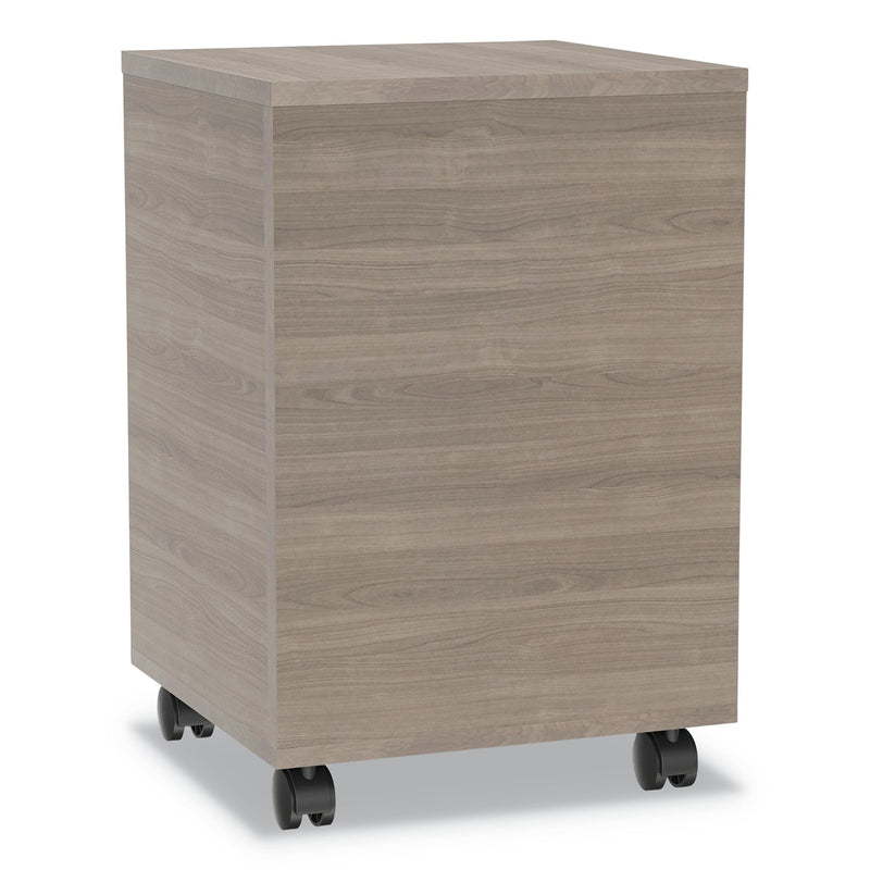 Linea Italia Urban Mobile File Pedestal, Left or Right, 2-Drawers: Box/File, Legal/A4, Natural Walnut, 16" x 15.25" x 23.75"