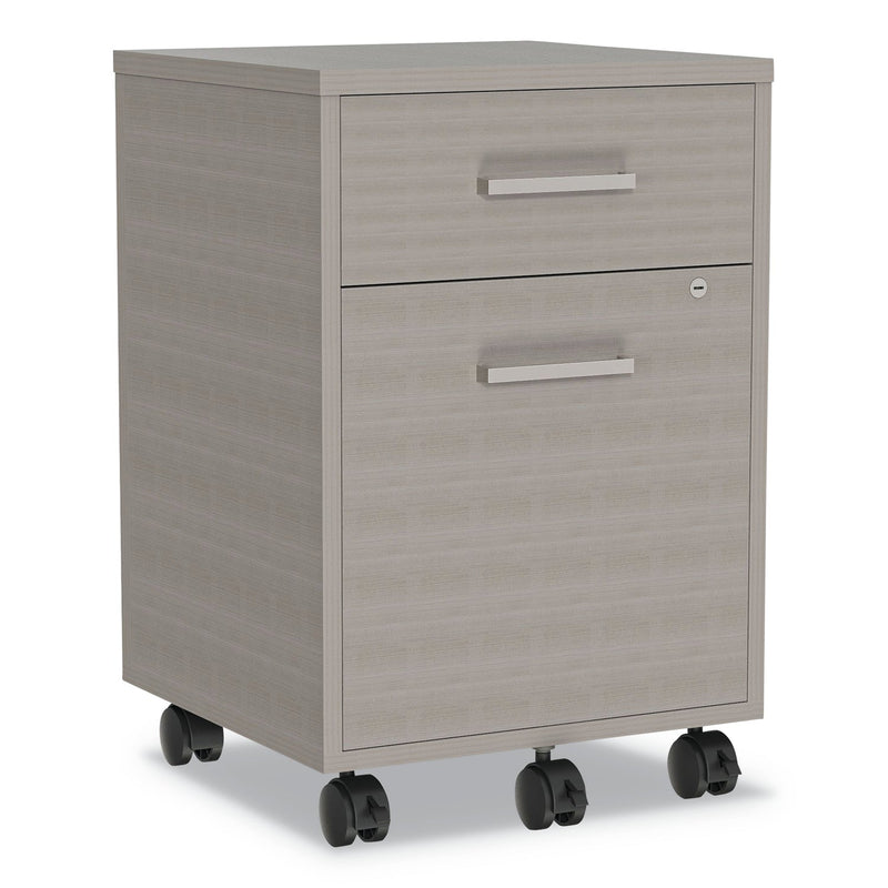 Linea Italia Urban Mobile File Pedestal, Left or Right, 2-Drawers: Box/File, Legal/A4, Ash, 16" x 15.25" x 23.75"