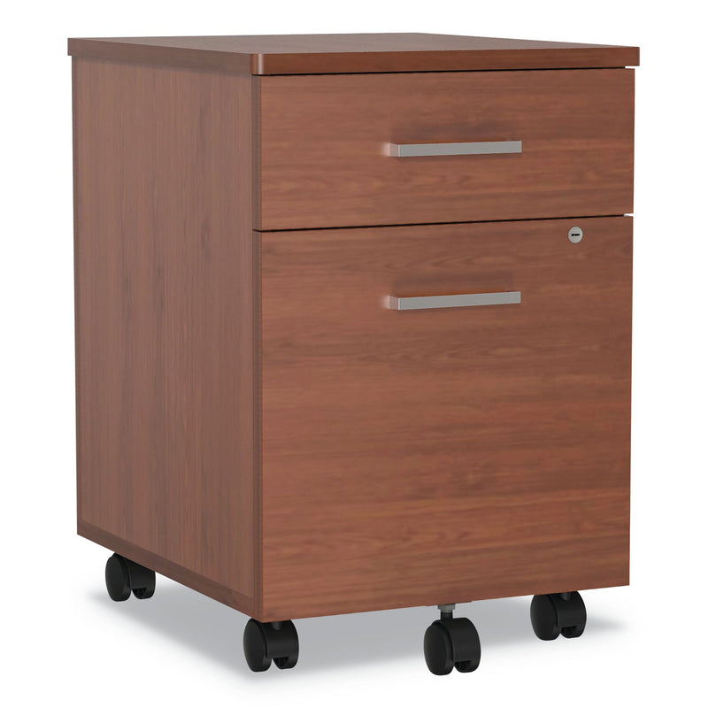 Linea Italia Trento Line Mobile Pedestal File, Left or Right, 2-Drawers: Box/File, Legal/Letter, Cherry, 16.5" x 19.75" x 23.63"