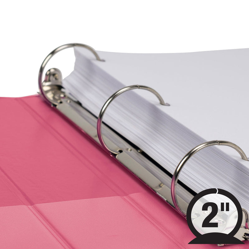 Samsill Earth’s Choice Biobased Durable Fashion View Binder, 3 Rings, 2" Capacity, 11 x 8.5, Berry, 2/Pack