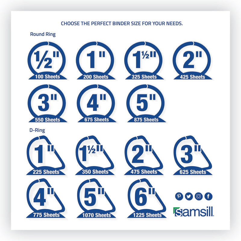 Samsill Earth’s Choice Biobased Durable Fashion View Binder, 3 Rings, 2" Capacity, 11 x 8.5, Berry, 2/Pack