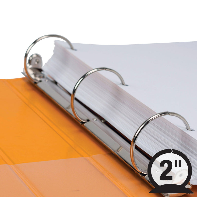 Samsill Earth’s Choice Biobased Durable Fashion View Binder, 3 Rings, 2" Capacity, 11 x 8.5, Coral, 2/Pack