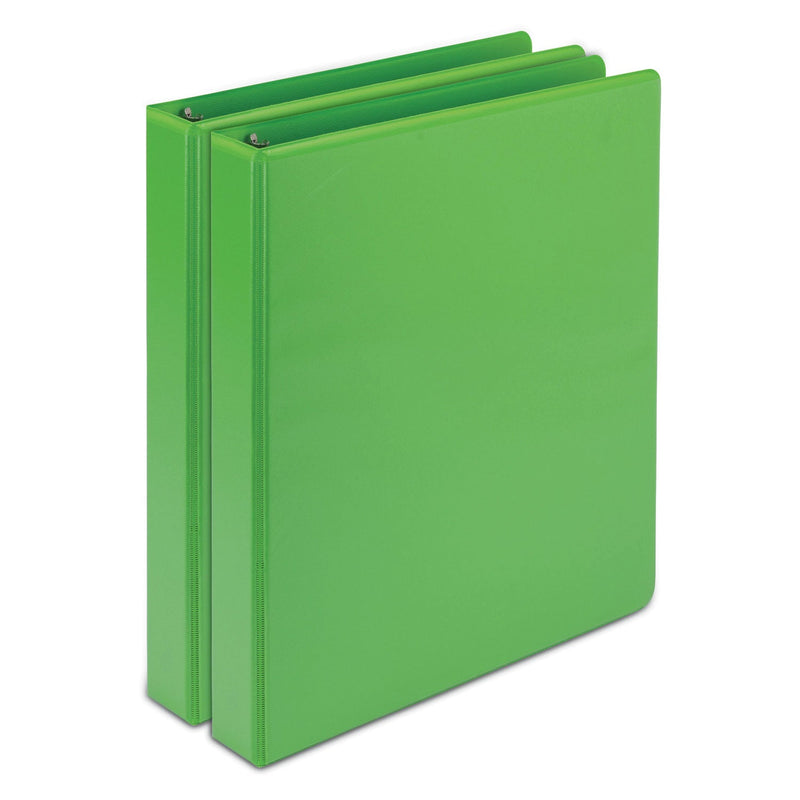 Samsill Earth’s Choice Biobased Durable Fashion View Binder, 3 Rings, 1" Capacity, 11 x 8.5, Lime, 2/Pack