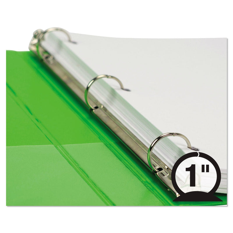 Samsill Earth’s Choice Biobased Durable Fashion View Binder, 3 Rings, 1" Capacity, 11 x 8.5, Lime, 2/Pack
