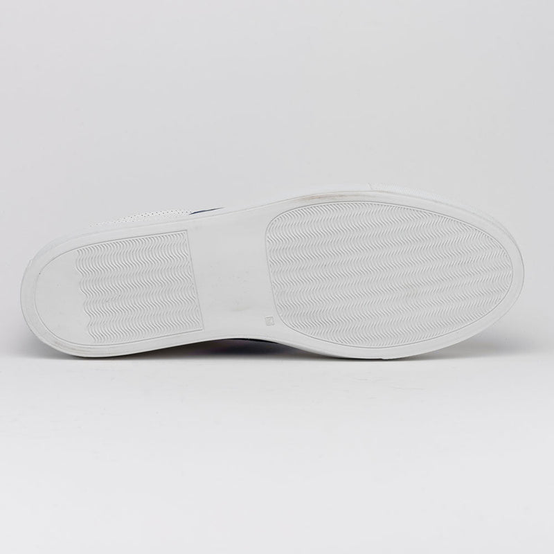 61-101-NVY OLYMPIAS Italian Calfskin and Crocodile Stripe, Navy