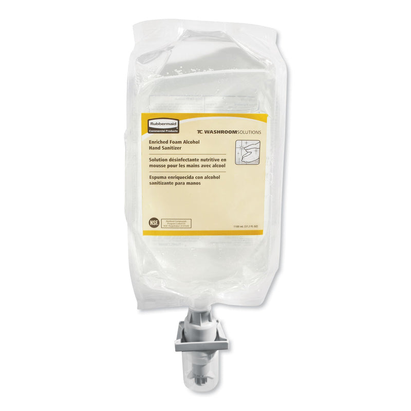 Rubbermaid AutoFoam Refill With Alcohol Foam Hand Sanitizer, Clear, 1,000 mL, Unscented, 4/Carton