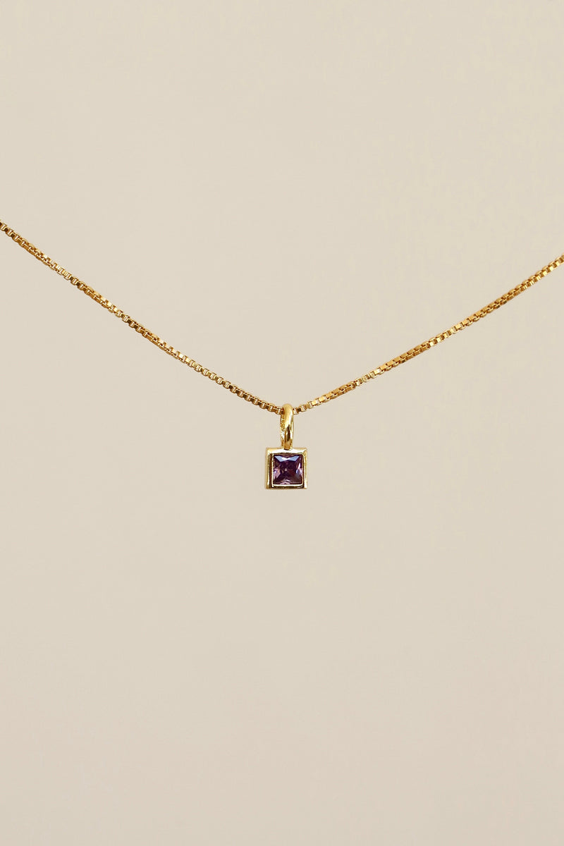 SQUARE BEZEL BIRTHSTONE CHARM