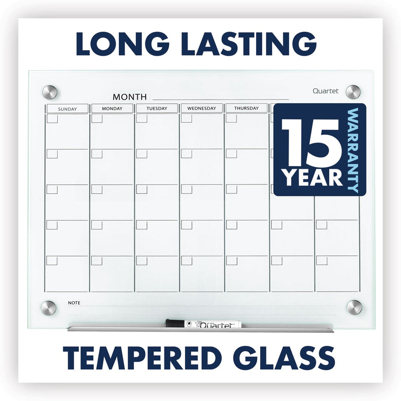 Quartet Infinity Magnetic Glass Calendar Board, 24 x 18