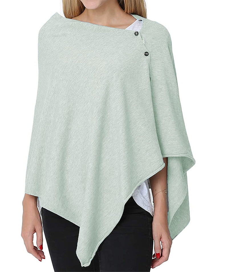stylesilove Multi-Use Knit Nursing Shawl Poncho Adjustable Buttons for Breastfeeding Protection Nursing Cover Infinity Scarf